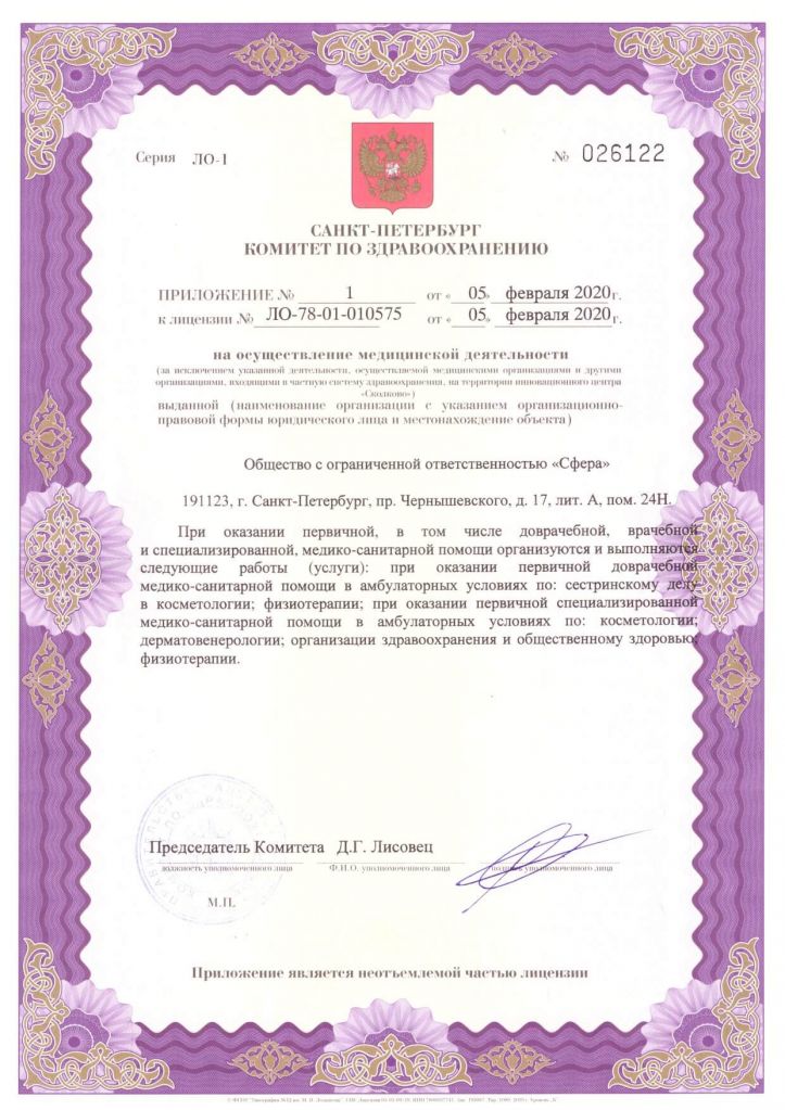 Лицензии и сертификаты ООО "Сфера"